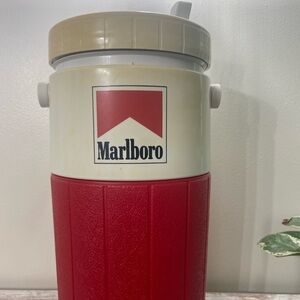 Marlboro Red and White Beverage Thermos by Coleman Preowned Vintage